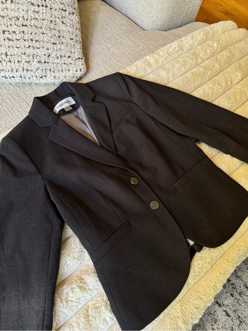 Calvin Klein charcoal gray blazer